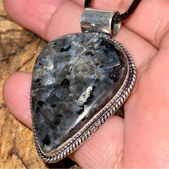 Larvikite Feldspar Pendant 2” - Picture 4 of 11